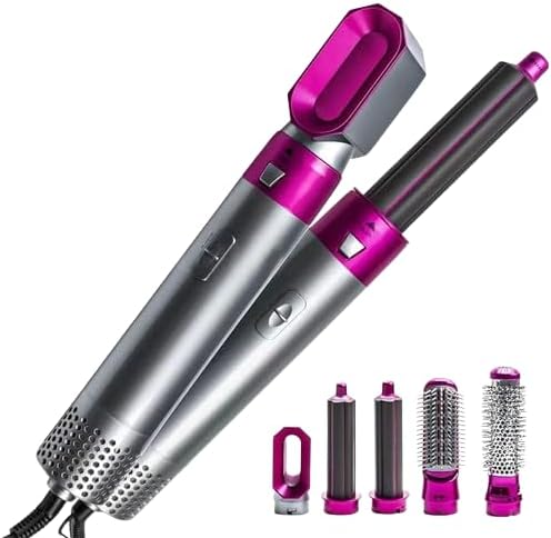 Generic 5 In 1 Hot Air Brush Hair Curler Set - Grey